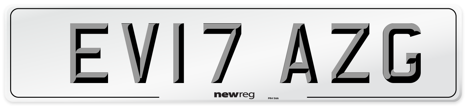 EV17 AZG Number Plate from New Reg